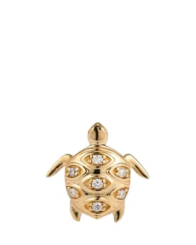 Sydney Evan 14K Turtle Earring with Marquise Eye Shell, Single | Thumbnail 1 Sydney Evan 14K Turtle Earring with Marquise Eye Shell, Single | Thumbnail 1