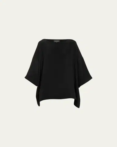 Eskandar Three-Quarter Sleeve Bateau Neck Tunic Top (Long) | Thumbnail 6