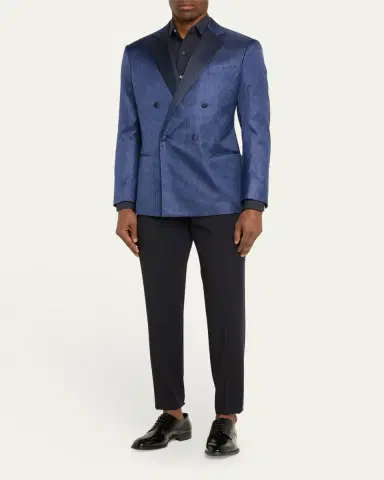 Giorgio Armani Men's Chevron Double-Breasted Dinner Jacket | Thumbnail 2