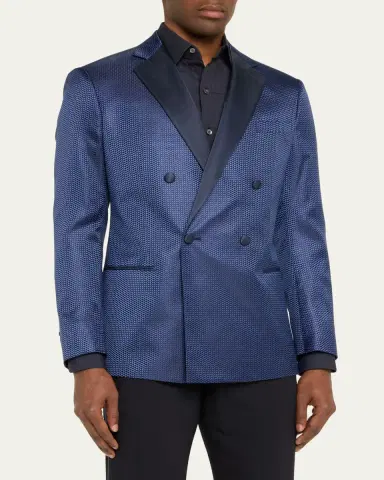 Giorgio Armani Men's Chevron Double-Breasted Dinner Jacket | Thumbnail 4