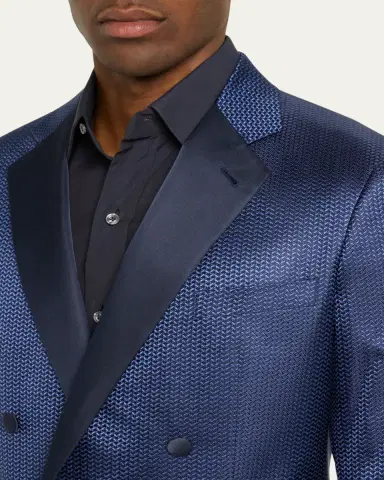 Giorgio Armani Men's Chevron Double-Breasted Dinner Jacket | Thumbnail 5