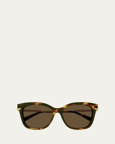 Bottega Veneta Engraved Logo Acetate & Metal Cat-Eye Sunglasses | Thumbnail 3