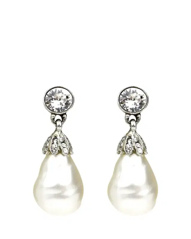 Ben-Amun Baroque Glass-Pearl Crystal Drop Earrings