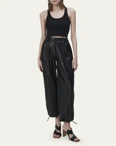 Simkhai Luxe Vegan Leather Cargo Pants | Thumbnail 2 Simkhai Luxe Vegan Leather Cargo Pants | Thumbnail 2