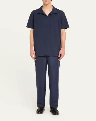 Gabriela Hearst Men's Jaime Cotton Jersey Polo Shirt | Thumbnail 2