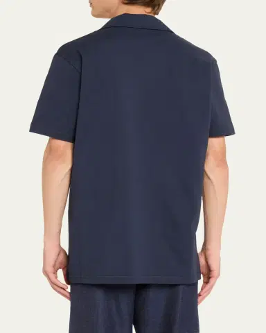 Gabriela Hearst Men's Jaime Cotton Jersey Polo Shirt | Thumbnail 3