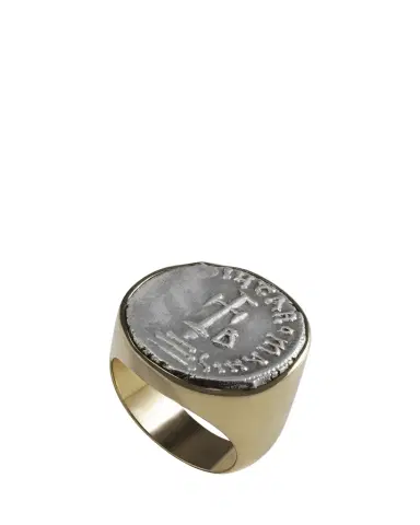 JORGE ADELER Men's 18K Rose Gold Authentic Constans II Coin Ring | Thumbnail 1 JORGE ADELER Men's 18K Rose Gold Authentic Constans II Coin Ring | Thumbnail 1