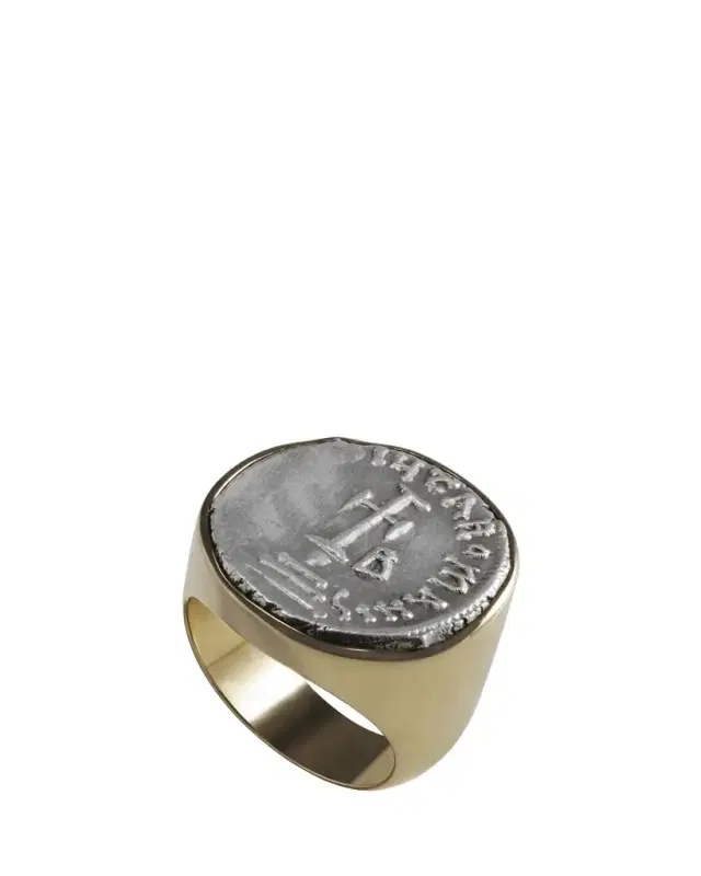 Jorge Adeler Men's 18K Rose Gold Authentic Constans II Coin Ring