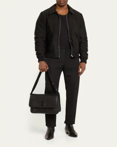 Saint Laurent Men's Niki YSL Messenger Bag in Grained Leather | Thumbnail 2 Saint Laurent Men's Niki YSL Messenger Bag in Grained Leather | Thumbnail 2