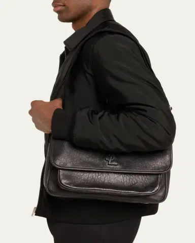 Saint Laurent Men's Niki YSL Messenger Bag in Grained Leather | Thumbnail 3 Saint Laurent Men's Niki YSL Messenger Bag in Grained Leather | Thumbnail 3