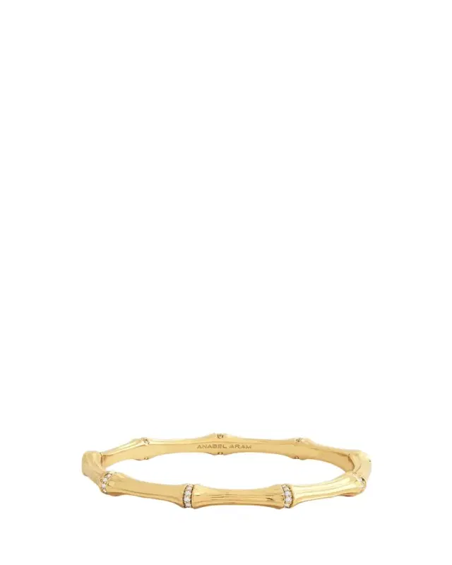 Anabel Aram Jewelry Cubic Zirconia Bamboo Bangle Bracelet