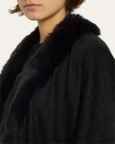 Sofia Cashmere Cashmere Cape With Faux Fur Trim | Thumbnail 20