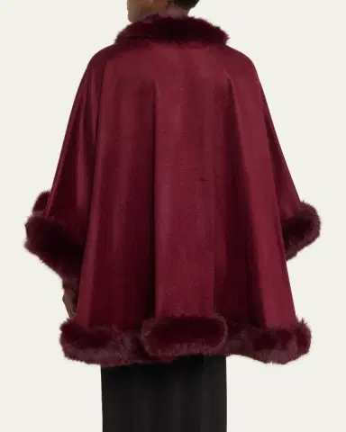 Sofia Cashmere Cashmere Cape With Faux Fur Trim | Thumbnail 26