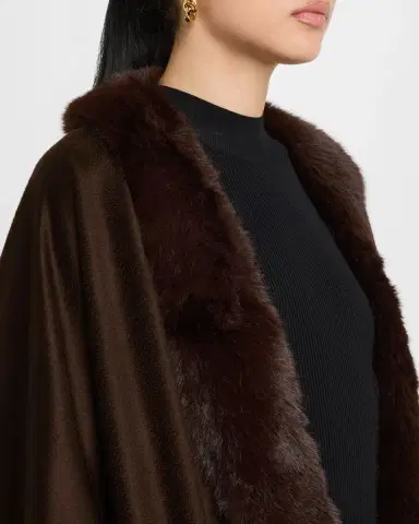Sofia Cashmere Cashmere Cape With Faux Fur Trim | Thumbnail 42