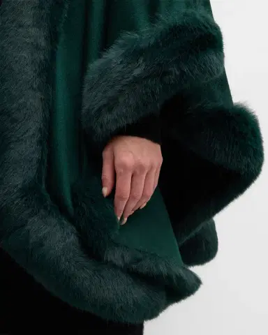 Sofia Cashmere Cashmere Cape With Faux Fur Trim | Thumbnail 48