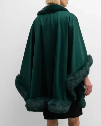 Sofia Cashmere Cashmere Cape With Faux Fur Trim | Thumbnail 49