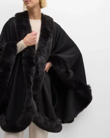 Sofia Cashmere Cashmere Cape With Faux Fur Trim | Thumbnail 55