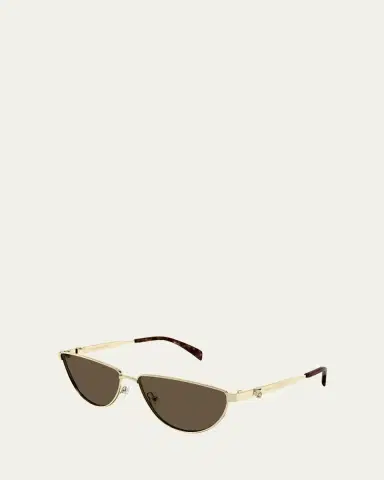 Alexander McQueen Skull Logo Metal Cat-Eye Sunglasses | Thumbnail 2 Alexander McQueen Skull Logo Metal Cat-Eye Sunglasses | Thumbnail 2