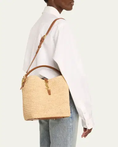Saint Laurent Le 37 Raffia Bucket Bag | Thumbnail 2