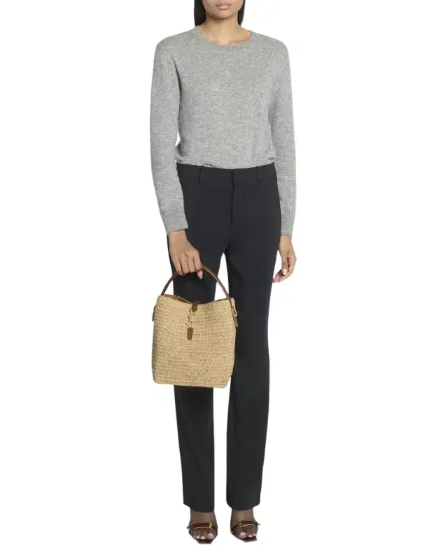 Saint Laurent Le 37 Raffia Bucket Bag