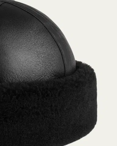 TOTEME Leather Shearling Cuff Beanie | Thumbnail 2