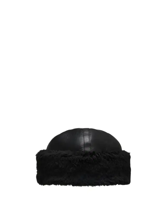 Toteme Leather Shearling Cuff Beanie