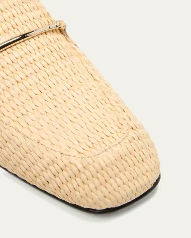 Victoria Beckham Raffia Metal-Strap Flat Loafers | Thumbnail 3