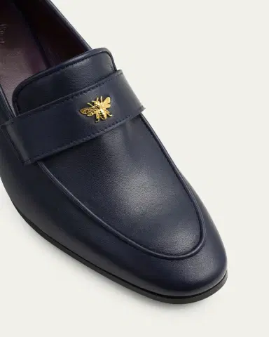 Bougeotte Leather Medallion Heeled Loafers | Thumbnail 3