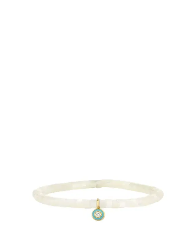 Sydney Evan Enamel Charm Clear Beaded Bracelet