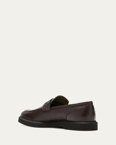 Brunello Cucinelli Leather Monili Penny Loafers | Thumbnail 2 Brunello Cucinelli Leather Monili Penny Loafers | Thumbnail 2