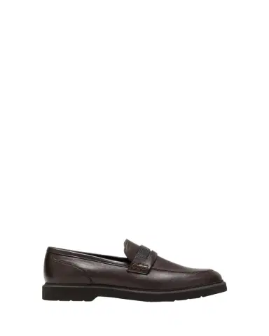 Brunello Cucinelli Leather Monili Penny Loafers | Thumbnail 1 Brunello Cucinelli Leather Monili Penny Loafers | Thumbnail 1