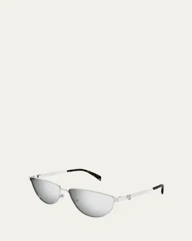 Alexander McQueen Mirrored Metal Cat-Eye Sunglasses | Thumbnail 2