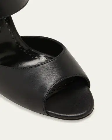 Manolo Blahnik Khiko Leather Peep-Toe Slingback Sandals | Thumbnail 3