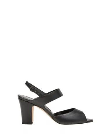 Manolo Blahnik Khiko Leather Peep-Toe Slingback Sandals | Thumbnail 1