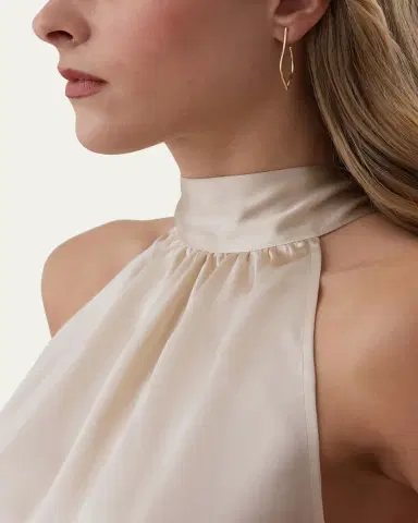 SARA WEINSTOCK 18K Yellow Gold Veena Small Hoop Earrings | Thumbnail 2