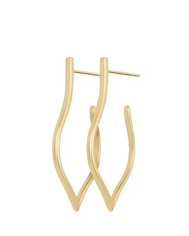 18K Yellow Gold Veena Small Hoop Earrings