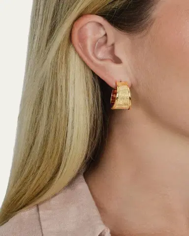 Anabel Aram Jewelry Enchanted Forest Bark Hoop Earrings | Thumbnail 2