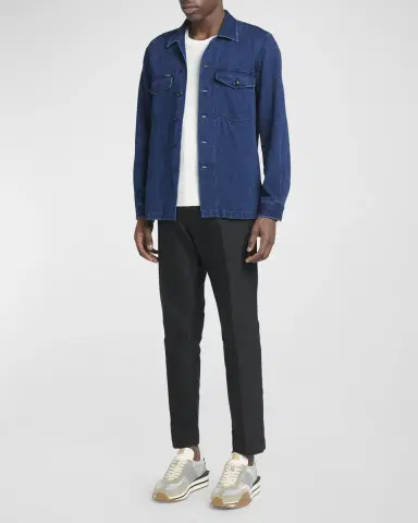 Tom Ford Men's Dark Wash Denim Overshirt | Thumbnail 2 Tom Ford Men's Dark Wash Denim Overshirt | Thumbnail 2