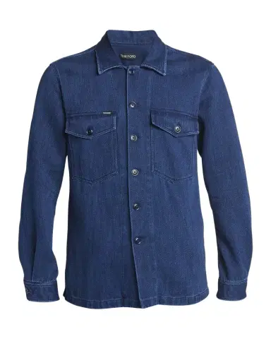 Tom Ford Men's Dark Wash Denim Overshirt | Thumbnail 1 Tom Ford Men's Dark Wash Denim Overshirt | Thumbnail 1