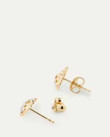 Sydney Evan Clam Shell 14K Gold Diamond Stud Earring, Single | Thumbnail 4