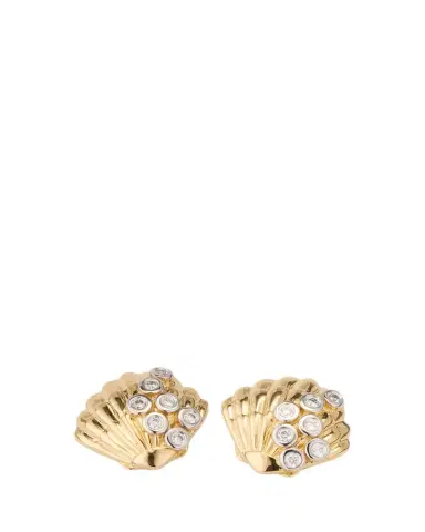 Sydney Evan Clam Shell 14K Gold Diamond Stud Earring, Single | Thumbnail 1