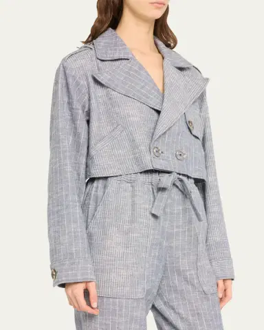 Ramy Brook Annika Striped Cropped Jacket | Thumbnail 4 Ramy Brook Annika Striped Cropped Jacket | Thumbnail 4