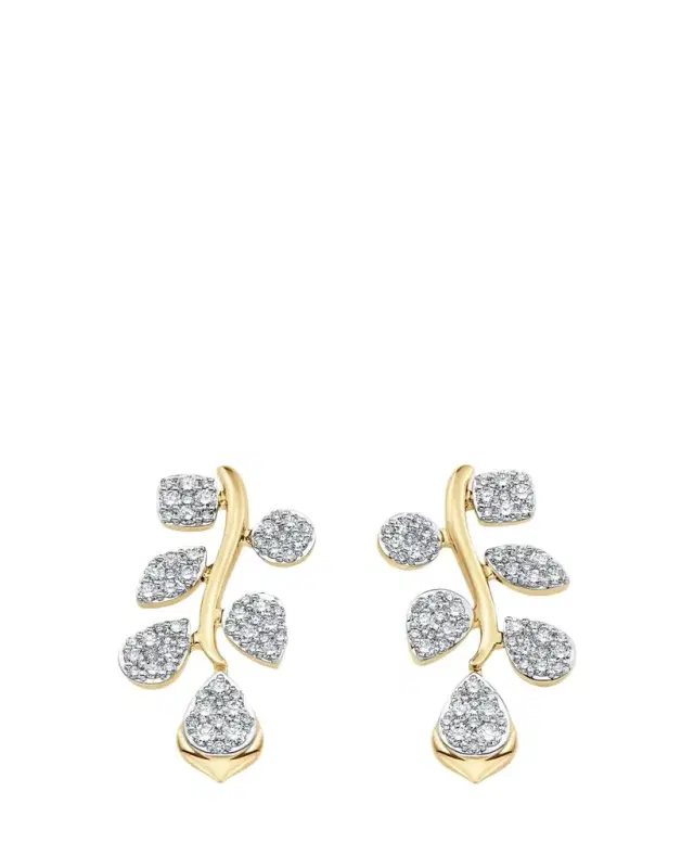 18K Two-Tone Gold Lierre Diamond Reverie Cluster Drop Earrings