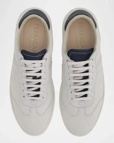 Ferragamo Men's Achille 1 Leather Low-Top Sneakers | Thumbnail 4 Ferragamo Men's Achille 1 Leather Low-Top Sneakers | Thumbnail 4