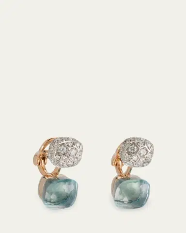 Pomellato Nudo 18K Rose Gold Blue Topaz and Diamond Double Drop Earrings | Thumbnail 3 Pomellato Nudo 18K Rose Gold Blue Topaz and Diamond Double Drop Earrings | Thumbnail 3