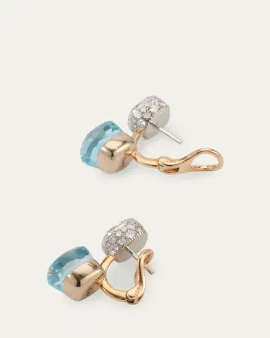 Pomellato Nudo 18K Rose Gold Blue Topaz and Diamond Double Drop Earrings | Thumbnail 4 Pomellato Nudo 18K Rose Gold Blue Topaz and Diamond Double Drop Earrings | Thumbnail 4