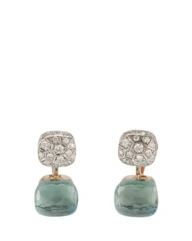 Pomellato Nudo 18K Rose Gold Blue Topaz and Diamond Double Drop Earrings | Thumbnail 1 Pomellato Nudo 18K Rose Gold Blue Topaz and Diamond Double Drop Earrings | Thumbnail 1