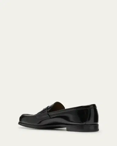 Prada Men's Brushed Leather Penny Loafers | Thumbnail 2 Prada Men's Brushed Leather Penny Loafers | Thumbnail 2