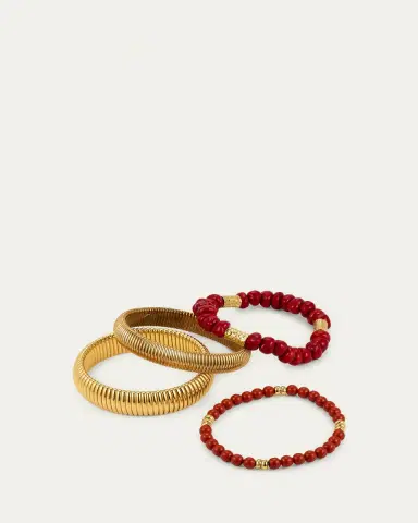 Ben-Amun Cobra Bracelets with Coral Mix, Set of 4 | Thumbnail 6 Ben-Amun Cobra Bracelets with Coral Mix, Set of 4 | Thumbnail 6