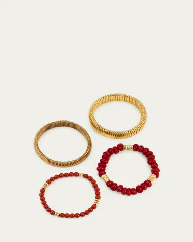 Ben-Amun Cobra Bracelets with Coral Mix, Set of 4 | Thumbnail 7 Ben-Amun Cobra Bracelets with Coral Mix, Set of 4 | Thumbnail 7